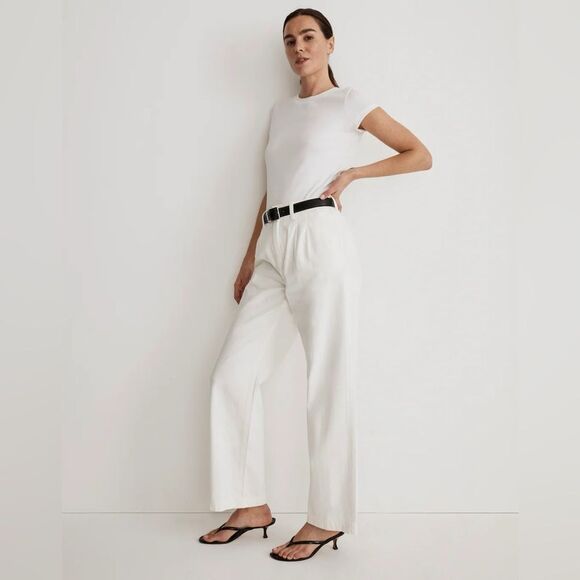 NWT Madewell The Harlow Wide Leg High Waist Baggy Jeans in Tile White - Picture 1 of 12